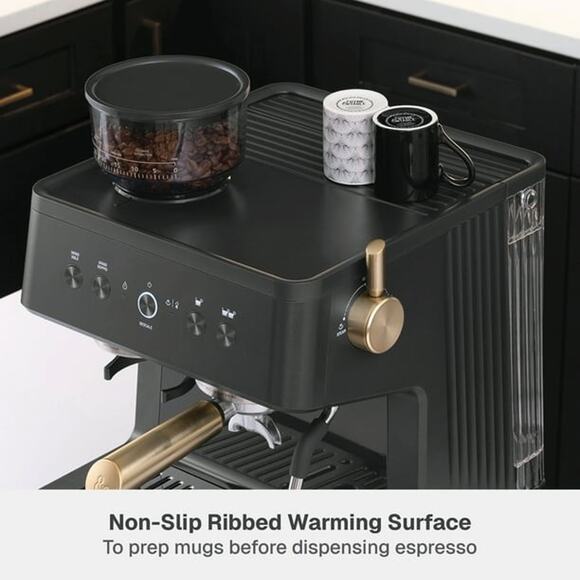 Thyme & Table Barista Grade Espresso Machine, 15-Bar Pressure, Grinder and Wand - Picture 4 of 7